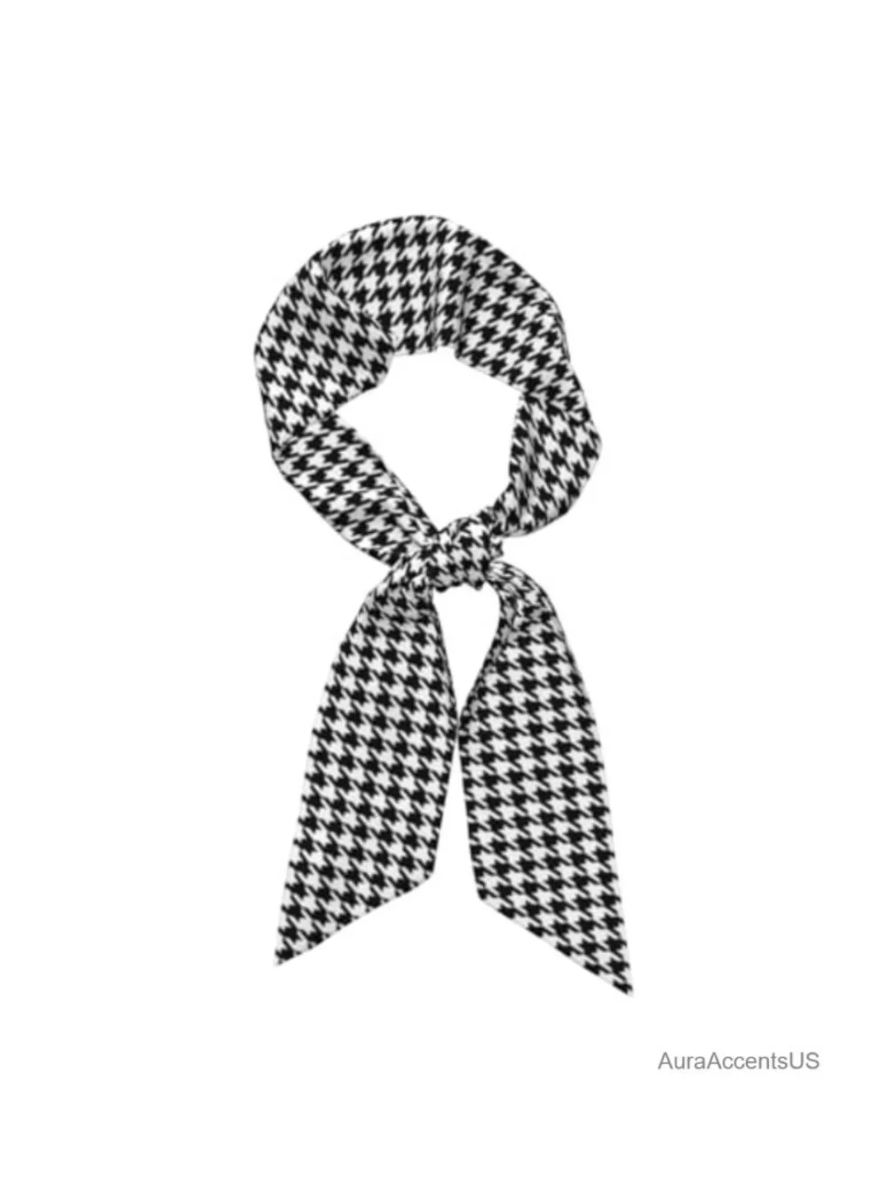 Long Silk Satin Scarf Neck Scarf Hair Ribbon Houndstooth Wrap Neckerchief